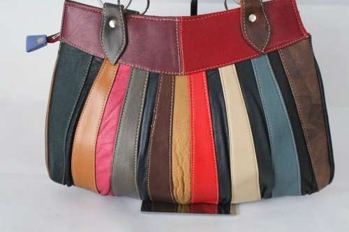 Ladies Multi Colour  Real Leather Hand bag- Enough room for all essentials!