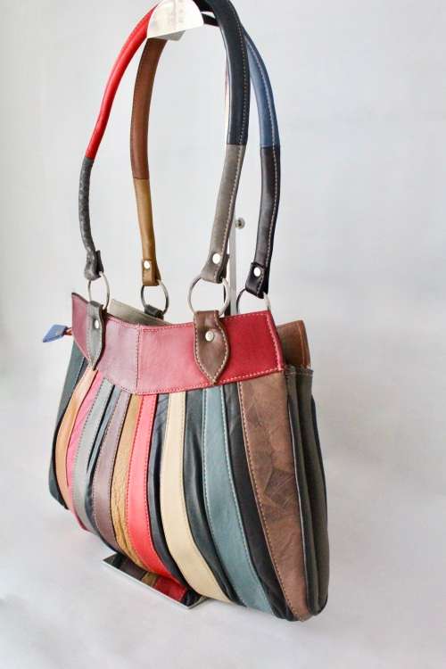 Ladies Multi Colour  Real Leather Hand bag- Enough room for all essentials!
