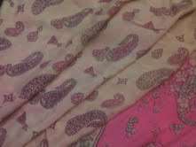 Beautiful SILK SAREE in paisley pink- 7 Metres of fabric-Can be used for anything