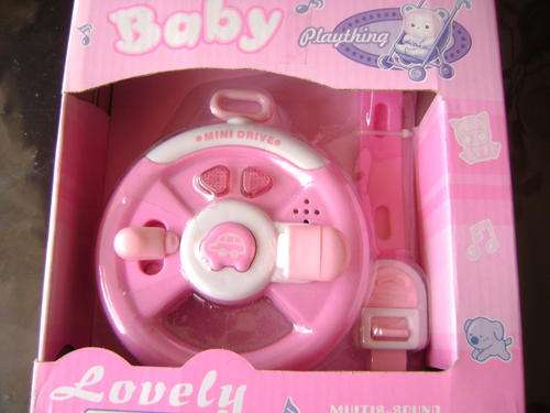 Battery Operated baby **MINI DRIVE** Multi sound steering wheel- with hanging attachment