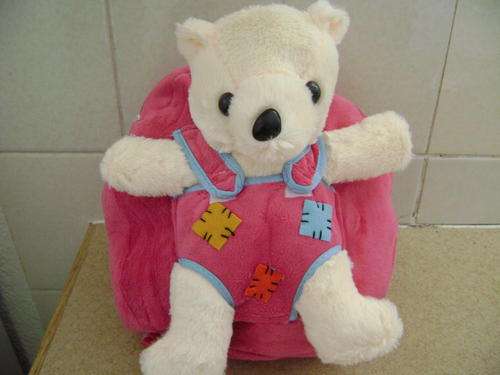 Extremely soft and cuddly, Baby Backpack with teddy- Use as a nappie bag, accessory bag
