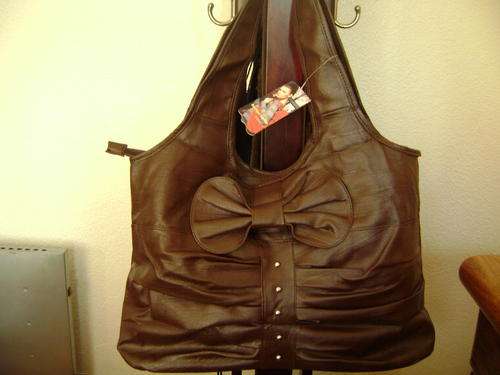 Lovely Designer style, soft leather look hand bag in brown- A great accessory