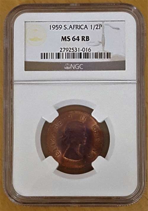 1959 1/2 Penny NGC Graded MS64 RB