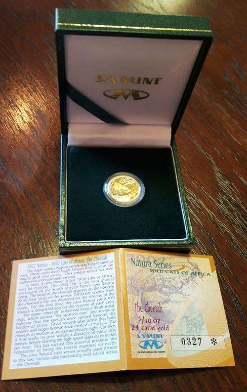 Five (5) 1/10th Ounce Gold Natura Coins