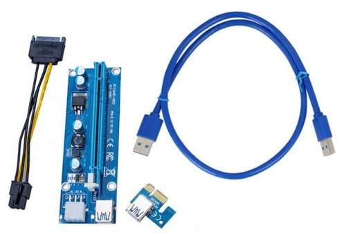 PCI-E Express 1x 16x Extender Riser Card Adapter Cable USB 3.0  ***IN STOCK & EXPRESS DELIVERY***