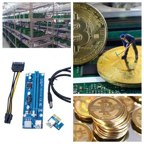 PCI-E Express 1x 16x Extender Riser Card Adapter Cable USB 3.0  ***IN STOCK & EXPRESS DELIVERY***