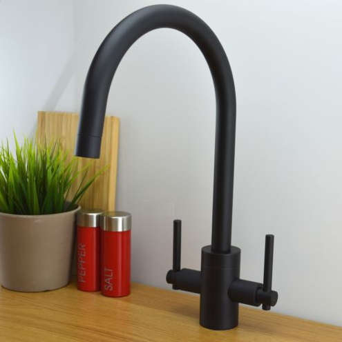 Double Handles Hot Cold Mixer Water Tap Basin Faucet Kitchen Sink Bathroom