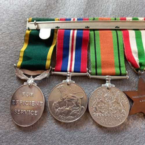 SET OF 5 MEDALS WITH MATCHING MINIATURES. NAMED CPL. C.W. GOVER No. 7013078 ROYAL INNISKILLING FUS.