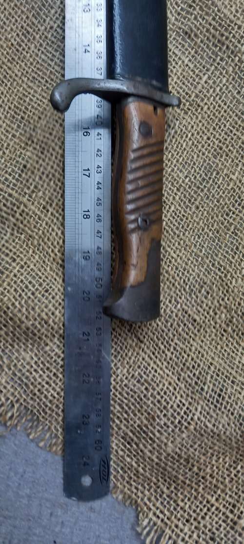 WW1 GERMAN IMPERIAL ARMY BUTCHERS BLADE BAYONET BY SIMPSON and CO. SUHL1915 WITH SCABBARD