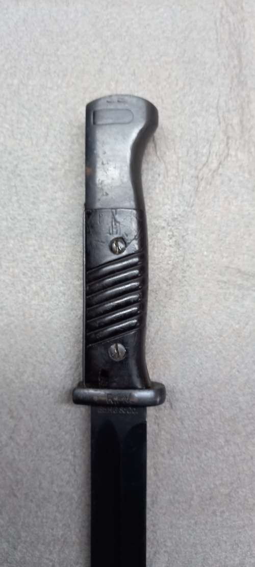 ORIGINAL WW2 GERMAN MAUSER BAYONET. BERG and CO. 1937. VERY GOOD CONDITION