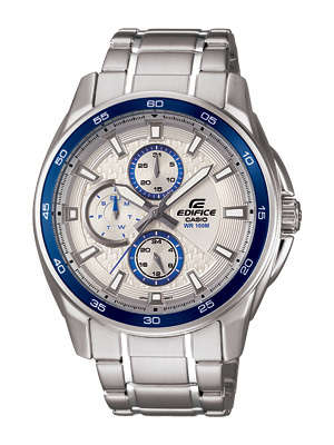 Casio Edifice EF334D-7A Chronograph analog white steel at R1 no Reserve!!