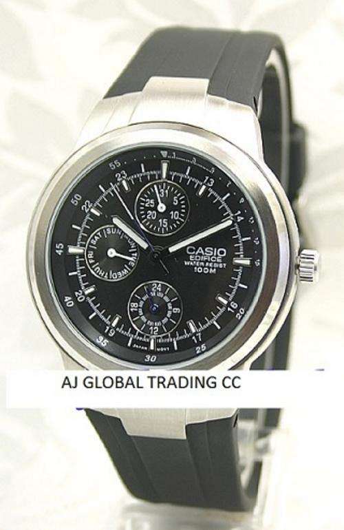 Casio MENS EDIFICE 12/24 HOUR DAY-DATE 330FT WR WATCH EF-305-1AVDF