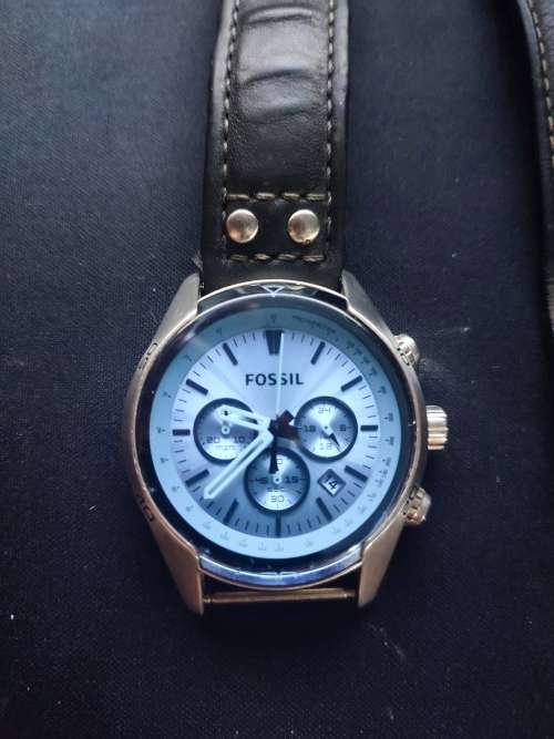 Fossil Coachman Chronograph Black Leather Watch