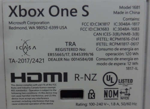 Xbox One S (Model 1681)