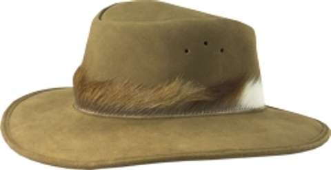 Suede Hat with Springbok Trim