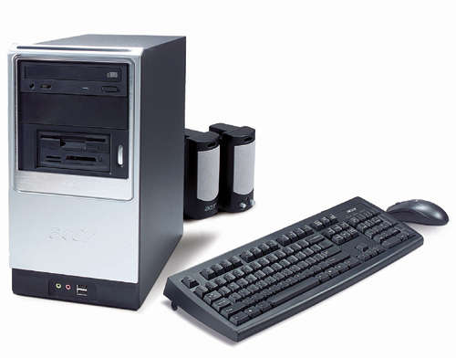 Acer T120 desktop-40gig-512ram-cdrom. **Small problem CPU fan not moving**  keyboard+mouse included.