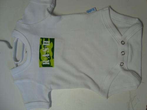 White Babygrow with Rash Slogan 3-6 months
