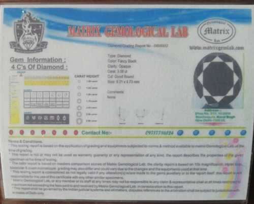 Natural Black Diamond (Certified)