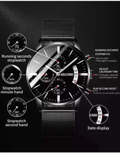 RETAIL R7999 BELUSHI CHRONOGRAPH MEN'S TIME PIECE