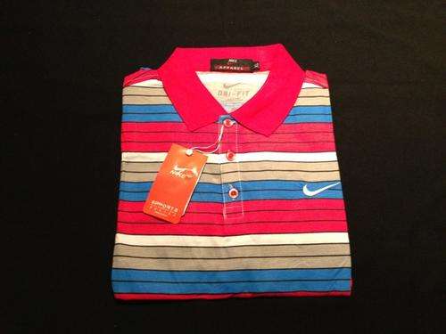 NIKE Striped Mens Summer Golfer - Large Custom Fit