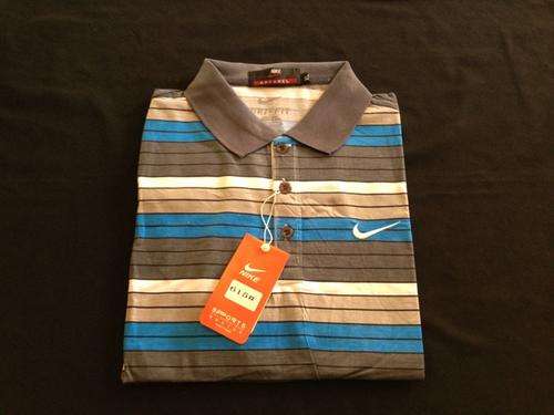 NIKE Striped Mens Summer Golfer - Large