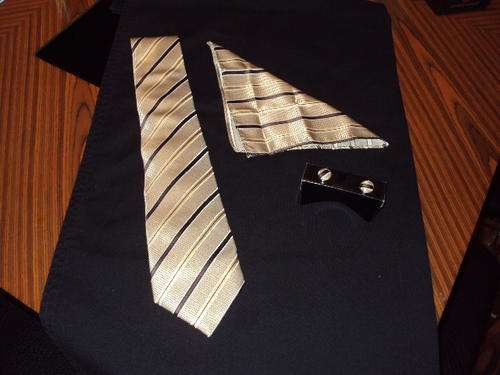 GIORGIO ARMANI Tie Set - Includes Cuff Links + Handkerchief