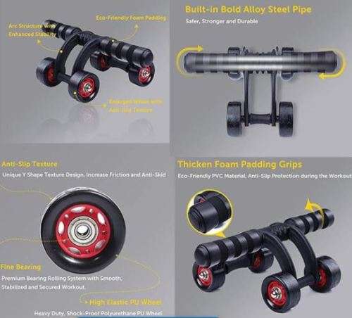 4-WHEEL AB ROLLER and PUSH UP STAND