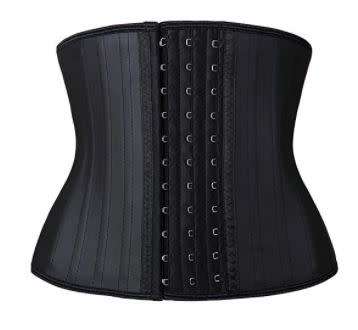WOMENS WAIST TRAINING CORSETS LATEX UNDERBUST CINCHER SPORTS GIRDLE HOURGLASS BODY SHAPER, BLACK