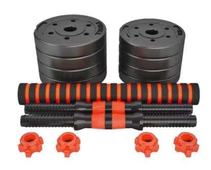 20KG Plastic Cement Indoor Fitness Weight Lifting Adjustable Dumbbells