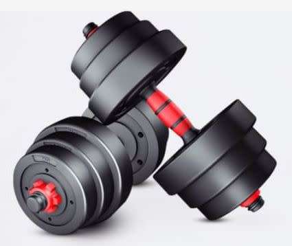 20KG Plastic Cement Indoor Fitness Weight Lifting Adjustable Dumbbells