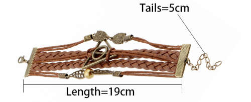 Handmade Wristband Braided Wax Cords Love Anchor Owl Hungry Games Leather Charms bracelets & Bangles