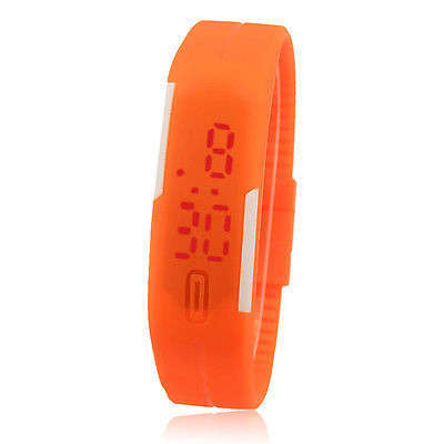 Mens / Women Ultra Thin Silicone LED Digital Waterproof Sport Bracelet Wristwatch