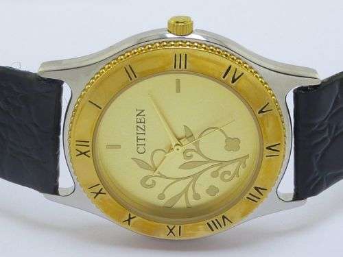 UNISEX CITIZEN GOLD PLATED QUARTZ WRIST WATCH