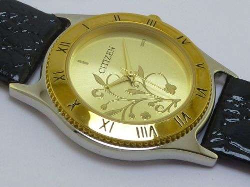 UNISEX CITIZEN GOLD PLATED QUARTZ WRIST WATCH