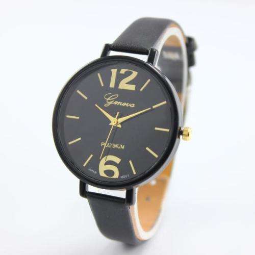 Women Watch Geneva Roman Numerals Faux Leather Analog Quartz Wrist Watch