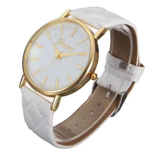 Women Watch Geneva Roman Numerals Faux Leather Analog Quartz Wrist Watch
