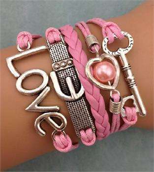 Handmade Wristband Braided Wax Cords  Leather Charms bracelets & Bangles