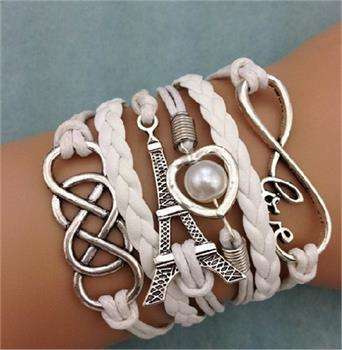 Handmade Wristband Braided Wax Cords  Leather Charms bracelets & Bangles