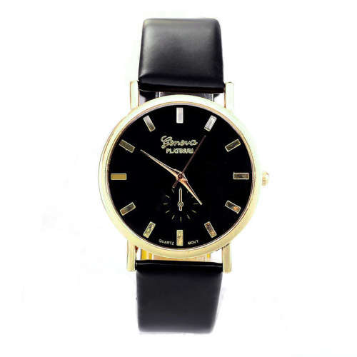 Womens Fashion Geneva Watch Roman Leather Band Analog Quartz Watch