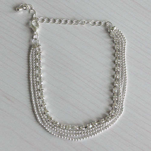 Charm-Women-Foot-Jewelry-Silver-Bead-Chain-Anklet-Bracelet-Barefoot-Sandal-Beach  Charm-Women-Foot