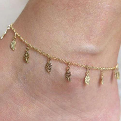New Sexy Gold Anklet Ankle Bracelet Leaf Foot Chain Adjustable Women Jewelry