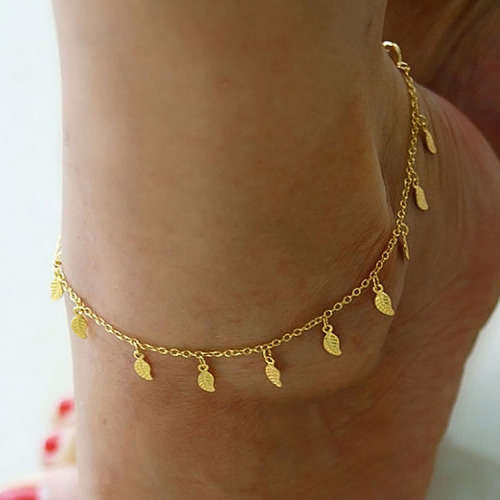 New Sexy Gold Anklet Ankle Bracelet Leaf Foot Chain Adjustable Women Jewelry