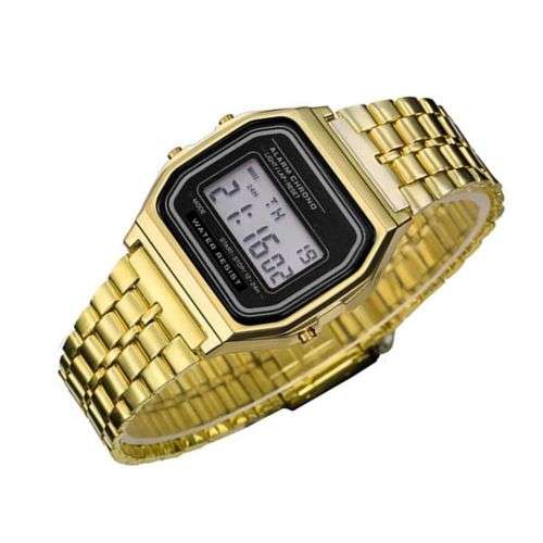 Men / Women Watch Vintage Gold LED Digital Sports Wristwatches