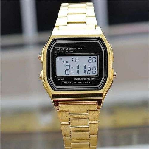 Men / Women Watch Vintage Gold LED Digital Sports Wristwatches