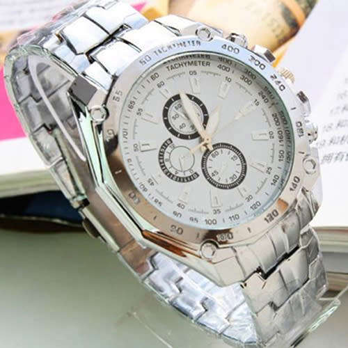 Fashion Watches Men Stainless Steel Belt Sport Business Quartz Watch Wristwatches
