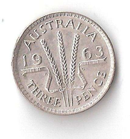 1963 *Australia* Three Pence! ***CRAZY R1 Auction!***