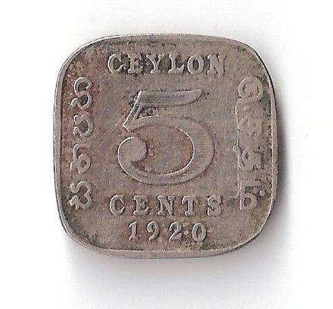 1920 *Ceylon* Five Cents! ***CRAZY R1 Auction!***