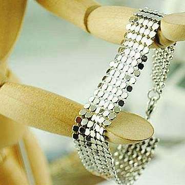 IMPORTED STOCK! Cool ***CHAINMAILLE*** Silver Clad Bracelet!