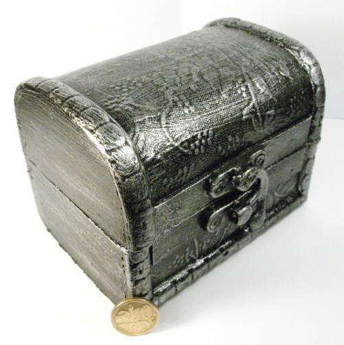 Brand New! HANDMADE! Exclusive Wooden Jewelry Box - Metallic Finish! *Treasure Chest*