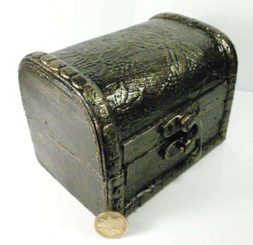 Brand New! HANDMADE! Exclusive Wooden Jewelry Box - Gold Finish! *Treasure Chest*